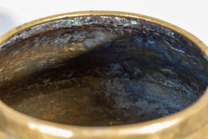 Large Islamic Brass Vessel Egyptian Moorish Round Brass Polished Bowl 19th c.