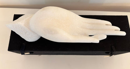 Vintage Alabaster Gyan Mudra Buddha Meditation Hand Sculpture in Box