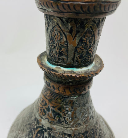 19th Century Tinned Copper Indo-Persian Islamic Vase