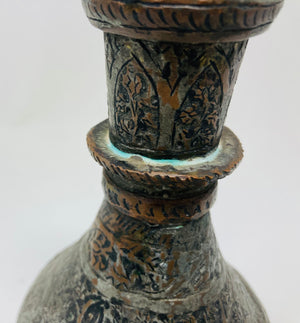 19th Century Tinned Copper Indo-Persian Islamic Vase