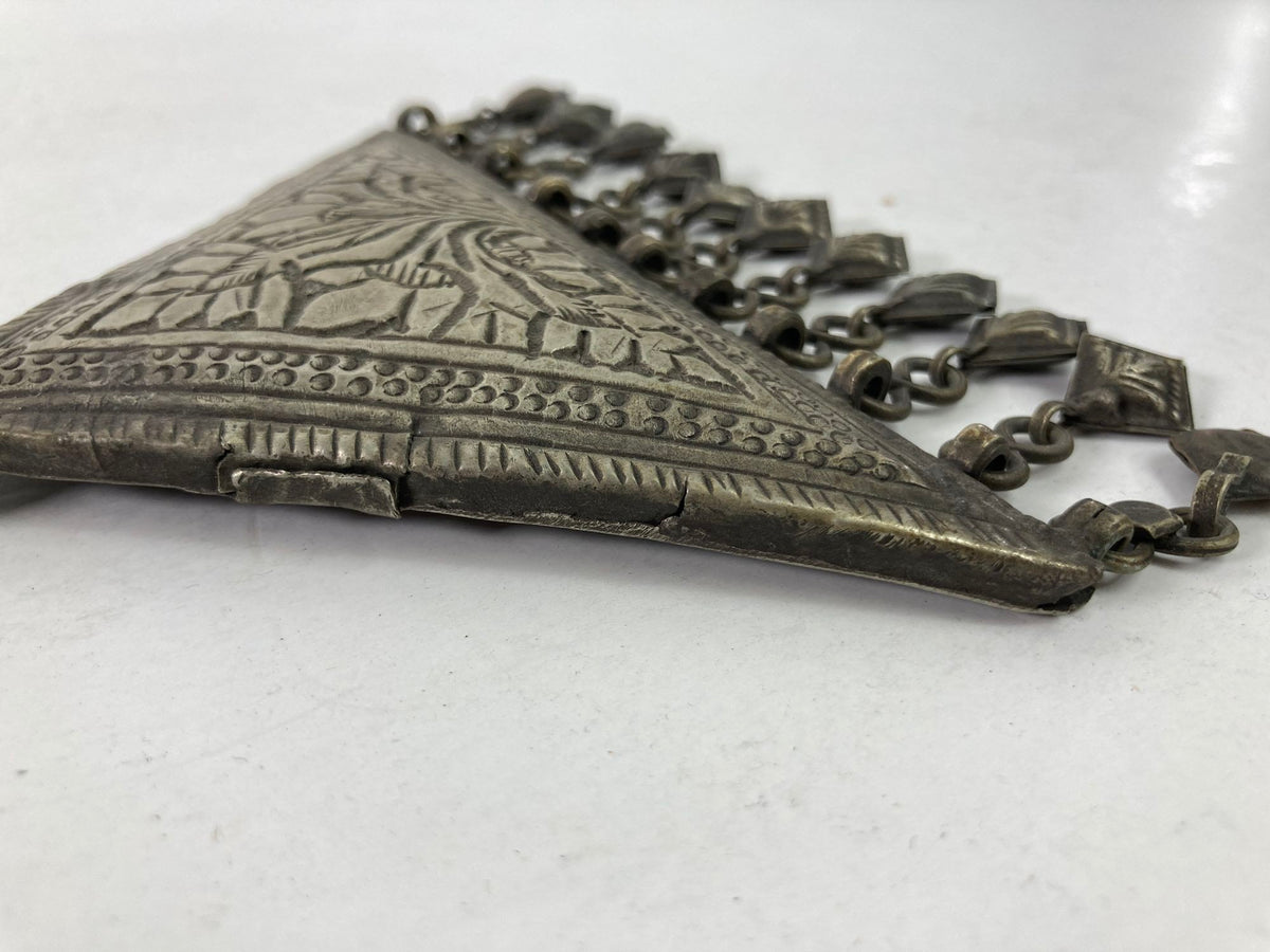 1920s Antique Silver Repousse Talisman Holder from Berber Tribes