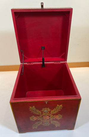 Moroccan Hand Painted Decorative Storage Trunk Chest Side Table