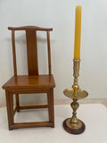 Vintage Brass Moroccan Pillar Candle Holder 1950s