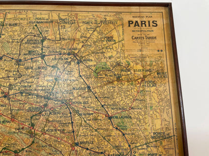 Vintage Paris Metro Map Print, Framed Mid-20th Century Artwork — additional view 10