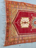 Moroccan Vintage Boujad Berber Tribal Rug 1960s