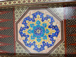 Moorish Persian Inlaid Micro Mosaic Backgammon and Chess Board