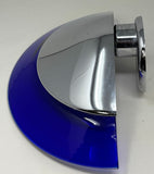 Postmodern Italian Cobalt Blue Murano Glass & Chrome Wall Sconce, 1980s 1 of 7
