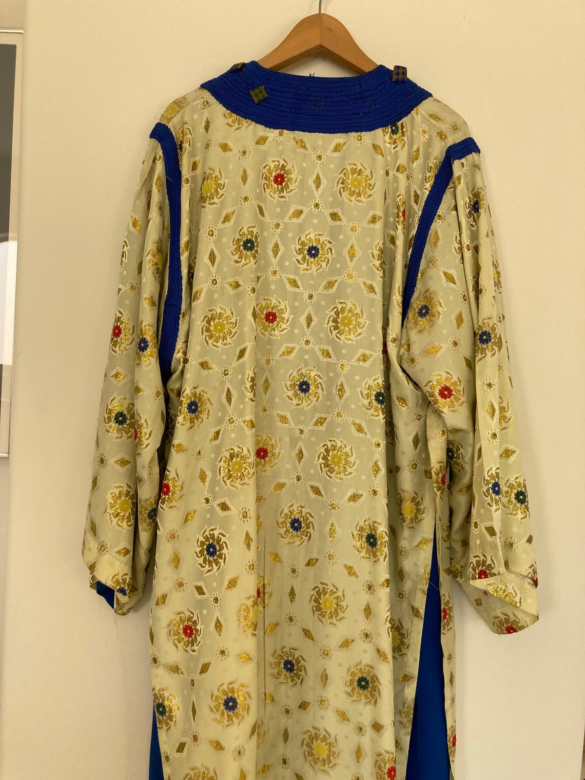 Vintage Moroccan Caftan in Royal Blue And Gold