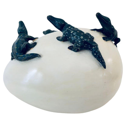 1980s Vintage Ceramic Hatching Alligators by Nacho Mejia, Mexican Art — additional view 3