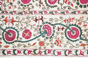 19th C. Suzani Bukhara Uzbekistan Antique Embroidered Islamic Art Textile Susani