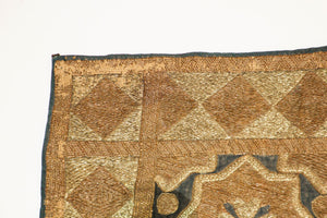 19th Century Islamic Art Ottoman Metallic Threads Arched Fragment Textile