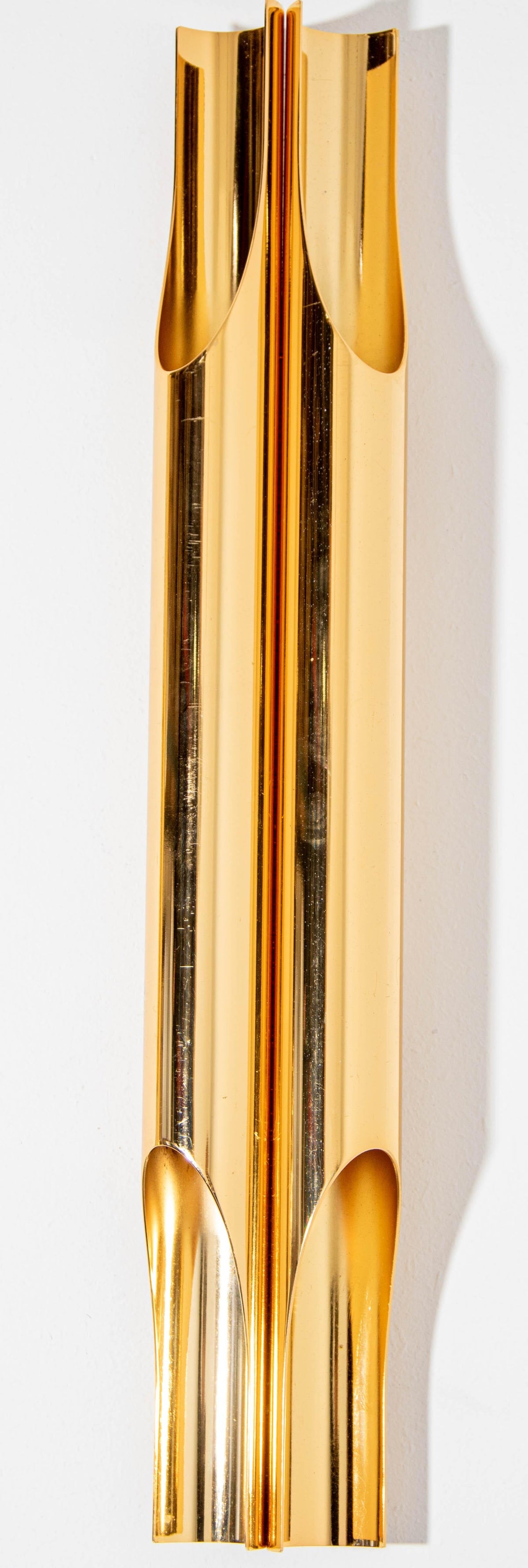 Italian Polished Brass Orgue Wall Sconce, Post-Modern Design, 2015 — Italy