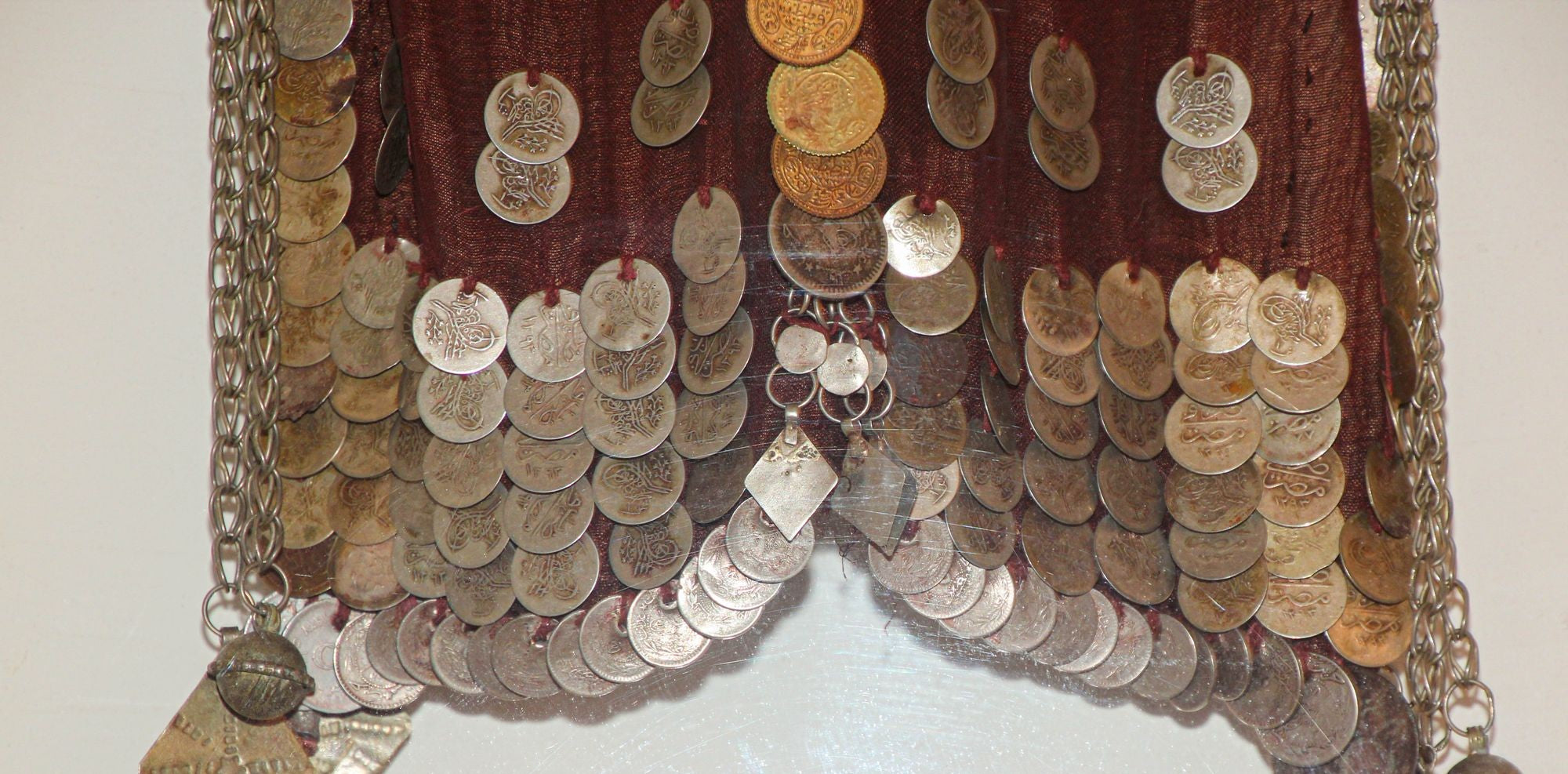 Islamic Face Veil, Egyptian Bedouin Desert Garment Nikab Framed Collectible
