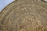 Moorish Islamic Brass Tray Table Spain 1920s