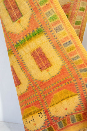 Moroccan Orange Wool Rug by the Beni MGuild Morocco 1980s