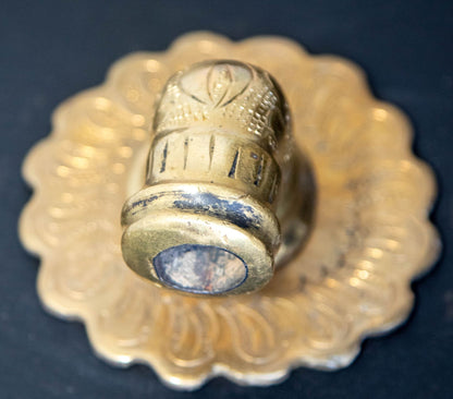 Vintage Moroccan Brass Fountain Faucet with Engraved Moorish Design
