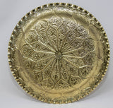 Moroccan Brass Tray Moorish Islamic Metalwork 13 inches Diameter
