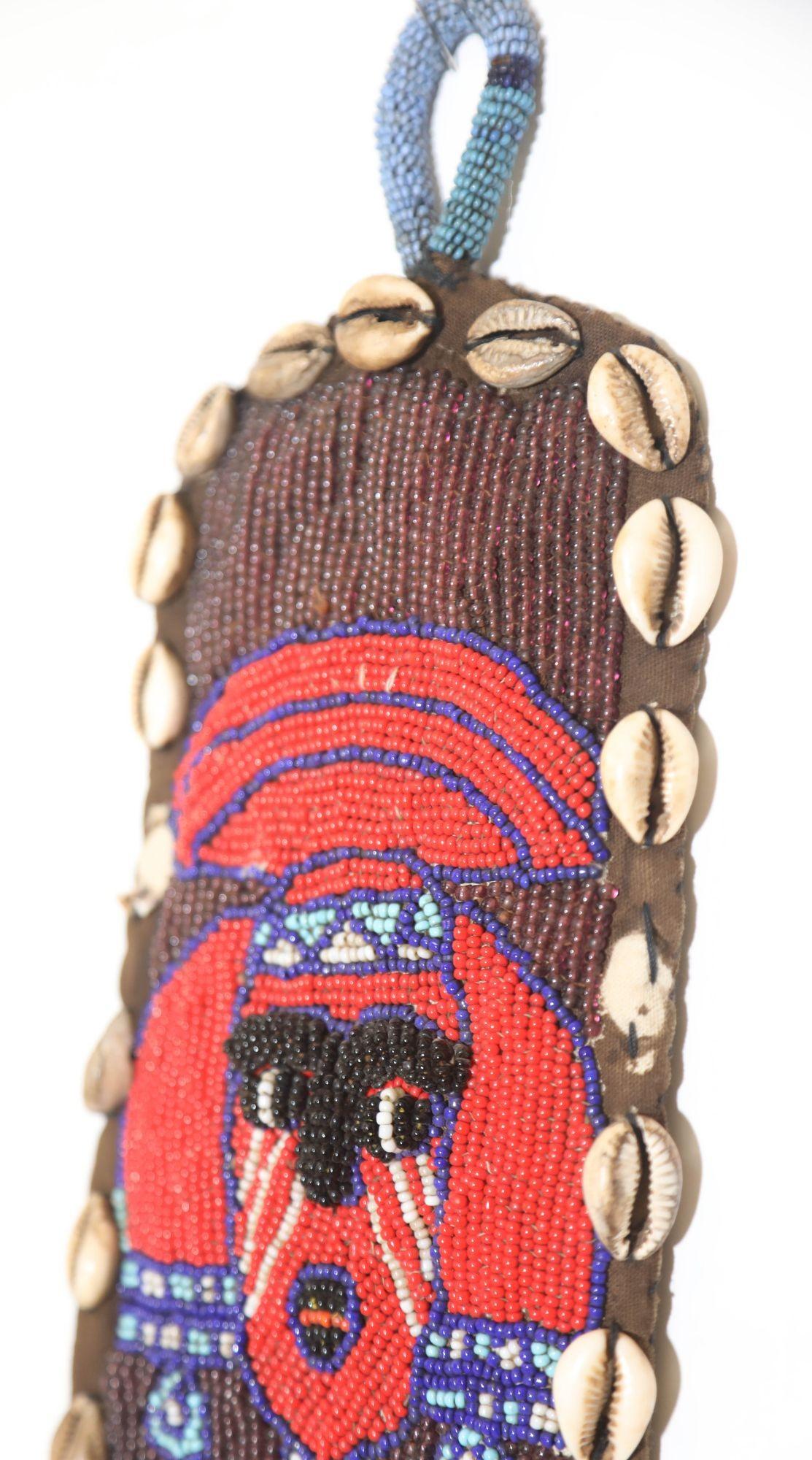 African Yoruba Diviner's Red Beaded Sash Panel 1950 — additional view 10