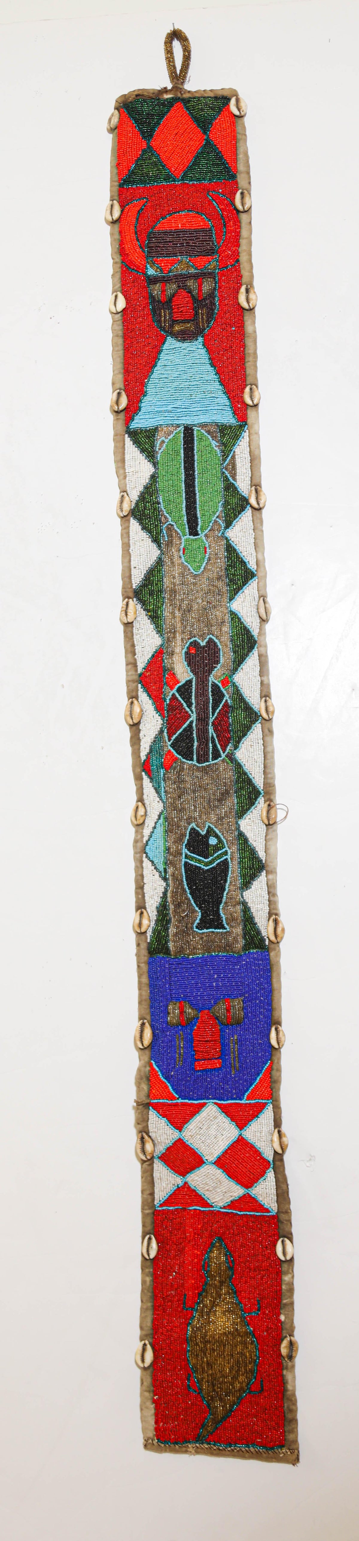 African Yoruba Diviner's Red Beaded Panel Sash 1950 — additional view 10