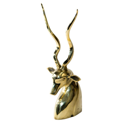 Art Deco Style Brass Antelope Gazelle Bust Sculpture — additional view 4