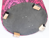 Moroccan Art Deco Boho Style Pouf in Hot Fuchsia Color