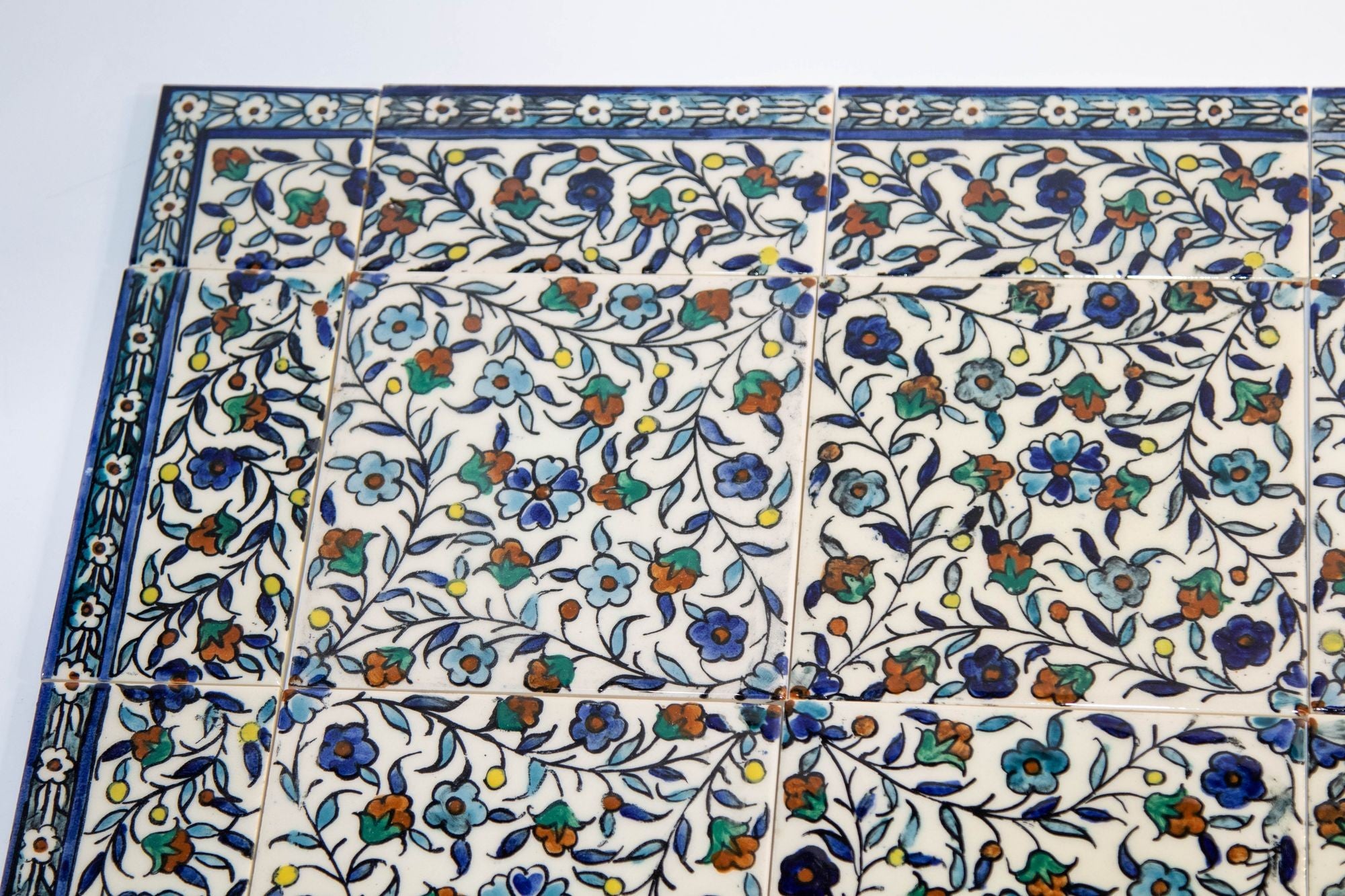 Vintage Iznik Islamic Porcelain Tiles Hand painted Set of 35 Tiles