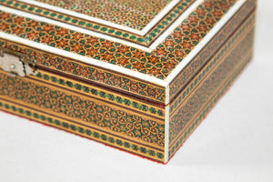 Middle Eastern Persian Micro Mosaic Khatam Inlaid Jewelry Box