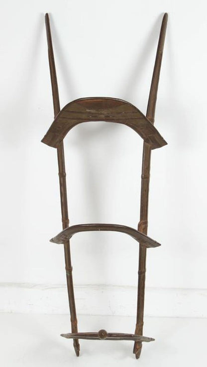 Wood and Brass Antique 19th Century Middle Eastern Camel Seat Saddle