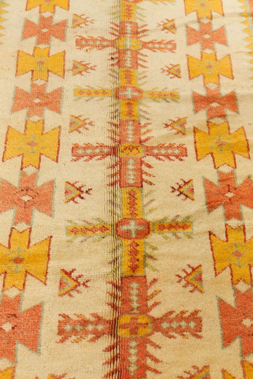 Vintage Moroccan Beni M'Guild Rug Runner, Hand-Woven Wool, 1960s