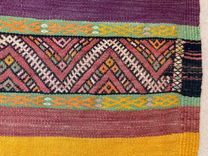 1960s Vintage Flat-Weave Berber Moroccan Rug