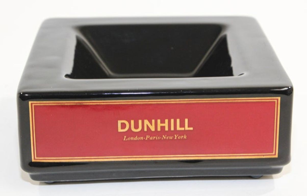 Dunhill Cigar Ashtray Catchall England Black and Red Collectible 1970