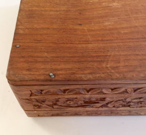 Anglo Raj Hand-Carved Wooden Decorative Jewelry Box