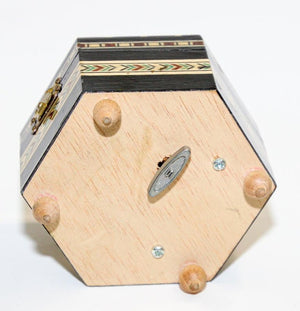 Mosaic Marquetry Octagonal Music Box Granada Moorish Spain