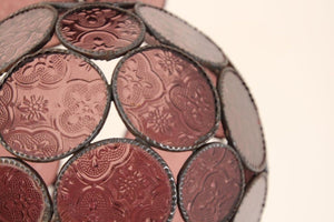 Handcrafted Moroccan Moorish Lavender Glass Lantern or Orb Pendant