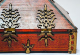 South Indian Netturpetti Jewelry Box, Teak & Brass, Circa 1950