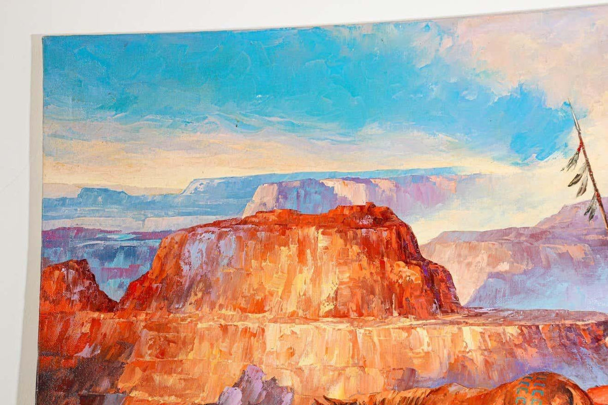 Native American Hunter with his Mustang Oil Painting — additional view 9