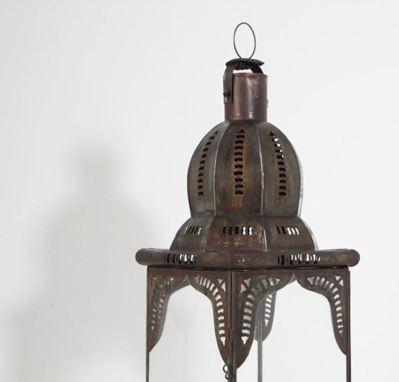 Moroccan Lantern in Metal and Clear Glass