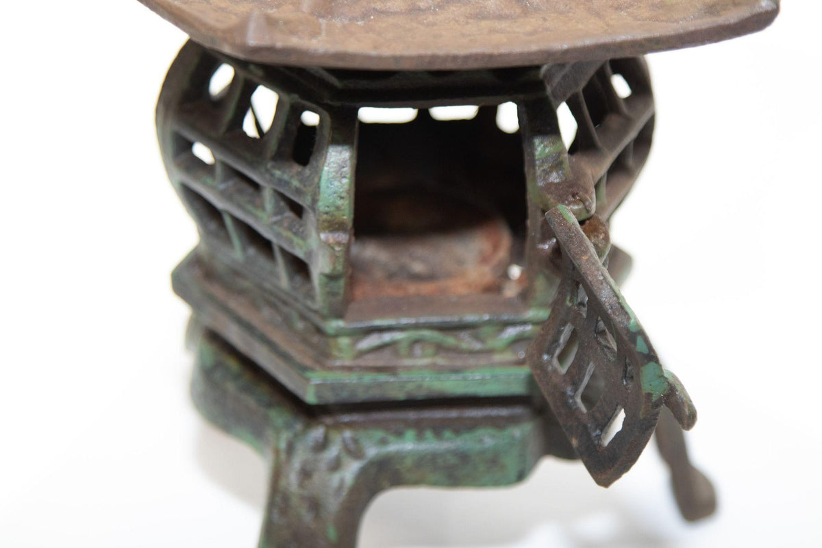 1940s Japanese Iron Pagoda Candle Lantern, Hand-Crafted Japonisme — Japan