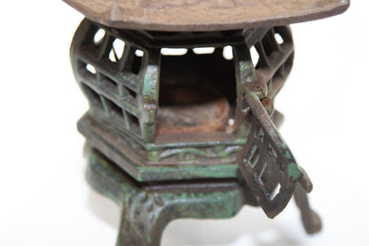 1940s Japanese Iron Pagoda Candle Lantern, Hand-Crafted Japonisme — Japan