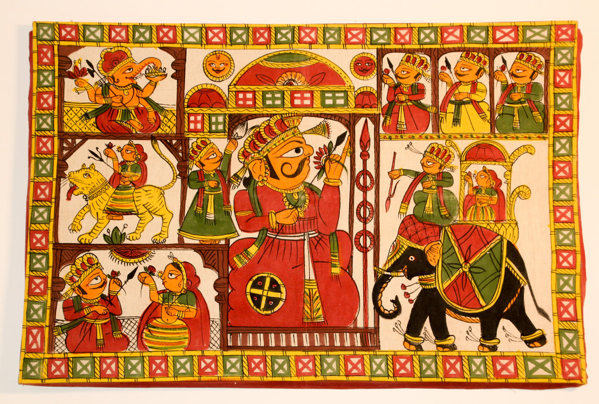 Asian Decorative Art Phad Painting Rajasthan Royal Procession — additional view 2