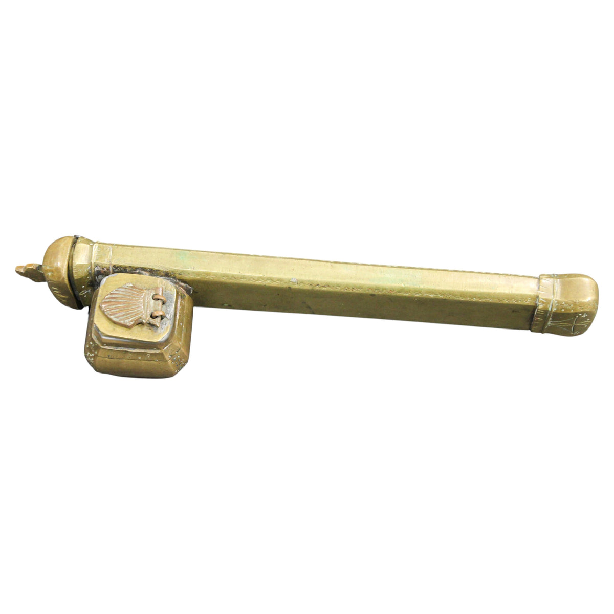 Moorish Brass Inkwell Qalamdan, 19th Century