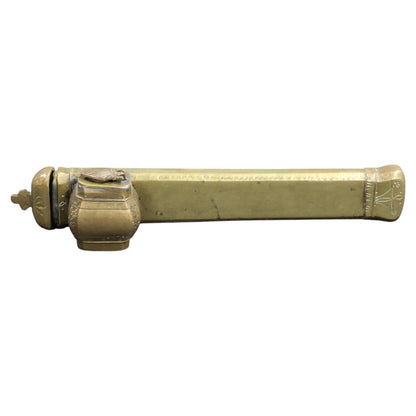 Moorish Brass Inkwell Qalamdan, 19th Century