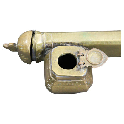 Moorish Brass Inkwell Qalamdan, 19th Century