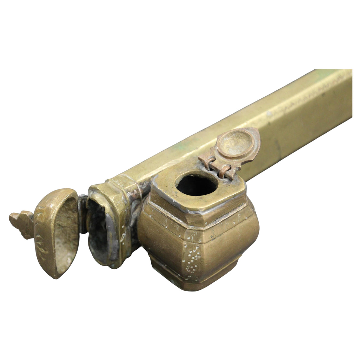Moorish Brass Inkwell Qalamdan, 19th Century