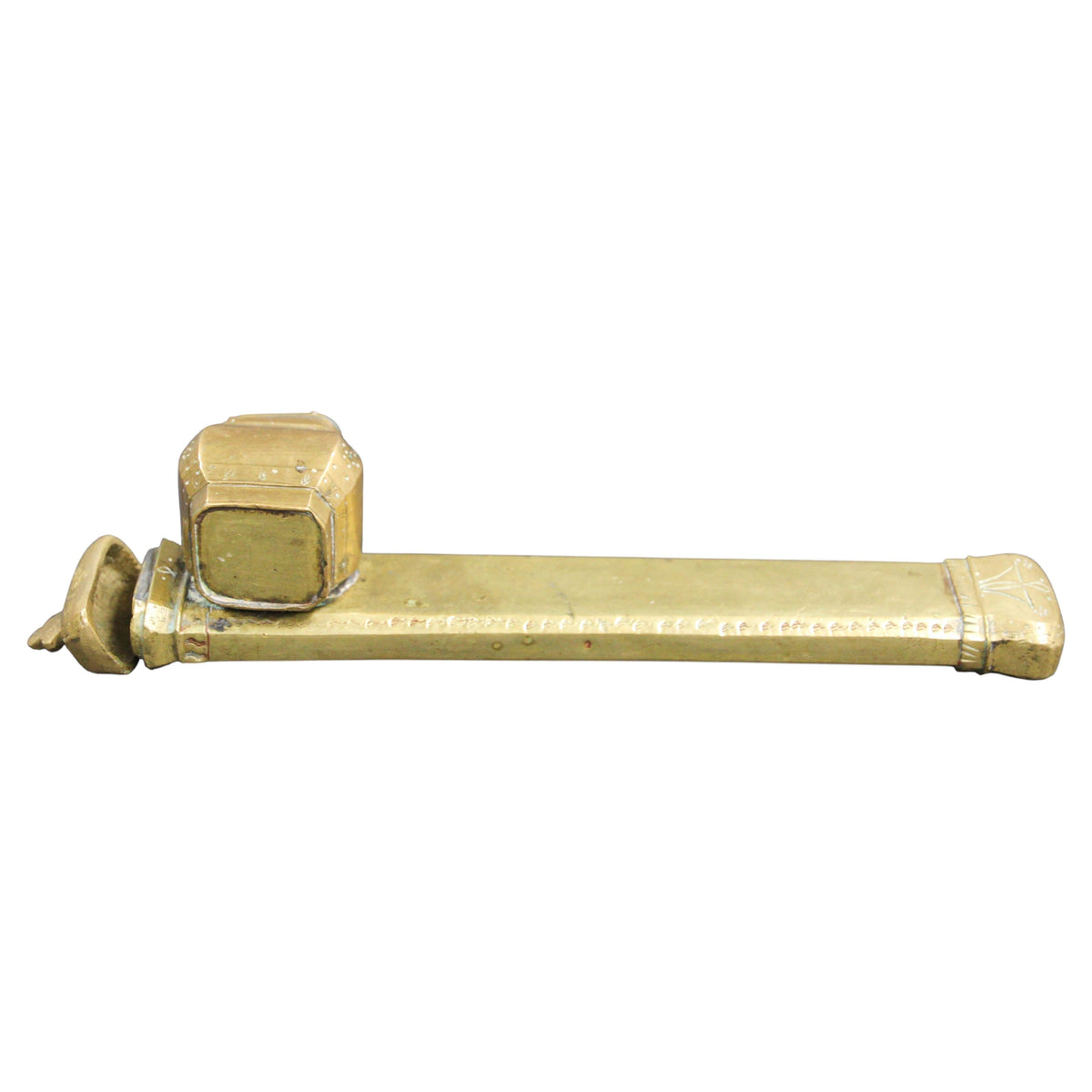 Moorish Brass Inkwell Qalamdan, 19th Century