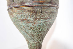 Antique Middle Eastern Oriental Brass Islamic Mughal Floor Lamp 19th C
