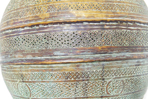Antique Middle Eastern Oriental Brass Islamic Mughal Floor Lamp 19th C