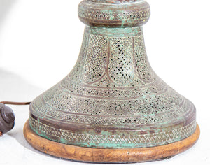 Antique Middle Eastern Oriental Brass Islamic Mughal Floor Lamp 19th C