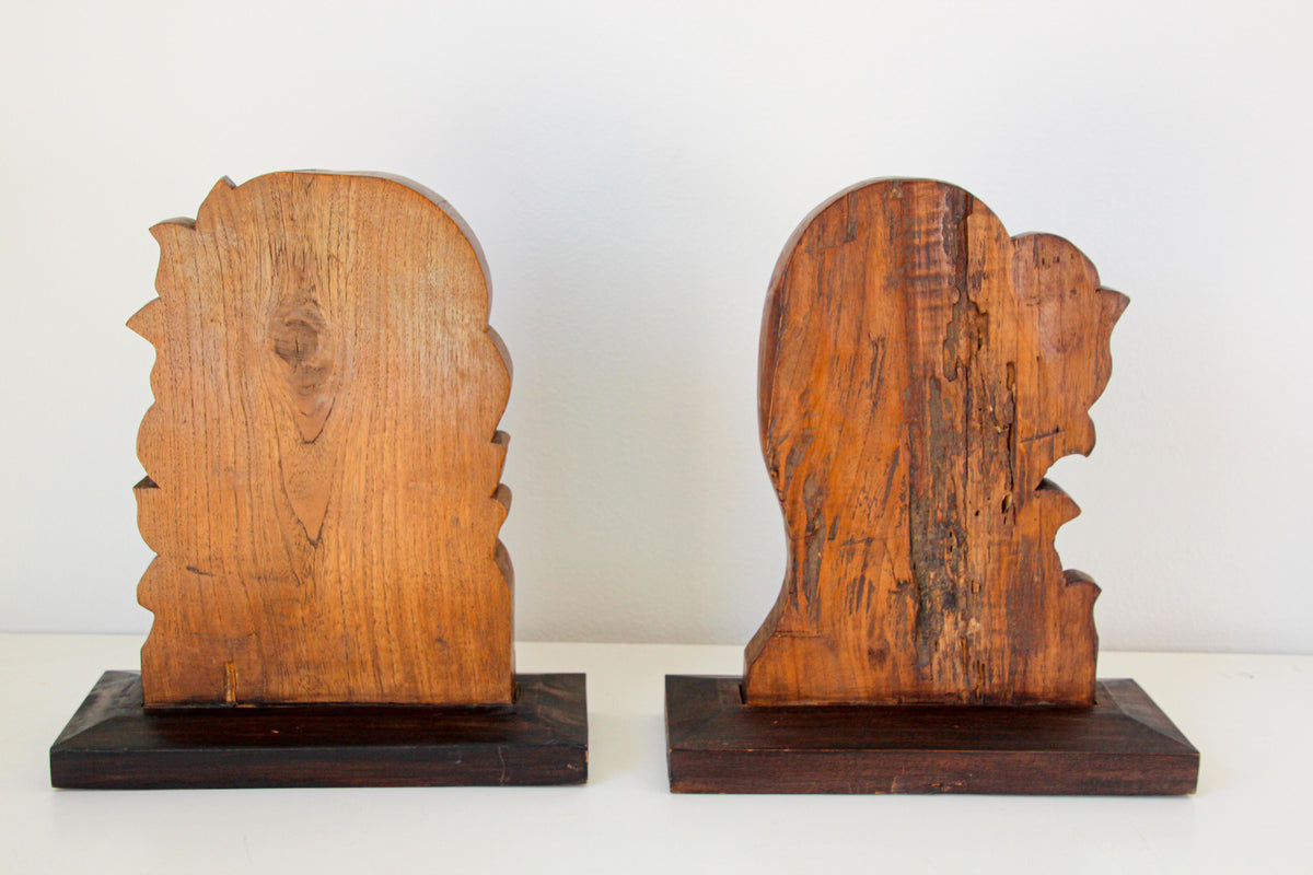 Architectural European Mounted Carved Wood Fragment, Pair — India