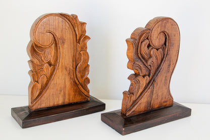 Architectural European Mounted Carved Wood Fragment, Pair — India